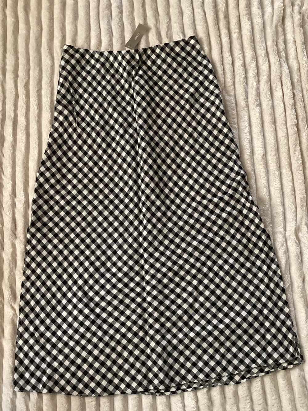 J. Crew Black & White Gingham A-Line Skirt